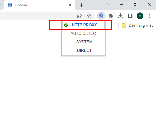 Bấm vào HTTP để Fake Ip Trên Trình Duyệt Chrome Bằng Proxy helper