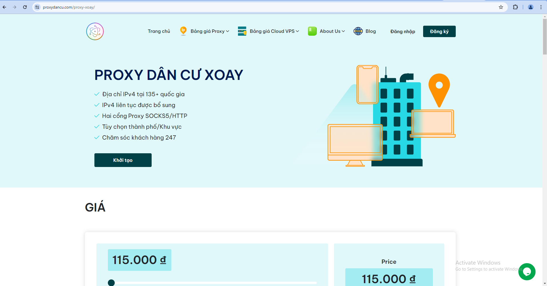 Mua proxy xoay tại Proxydancu