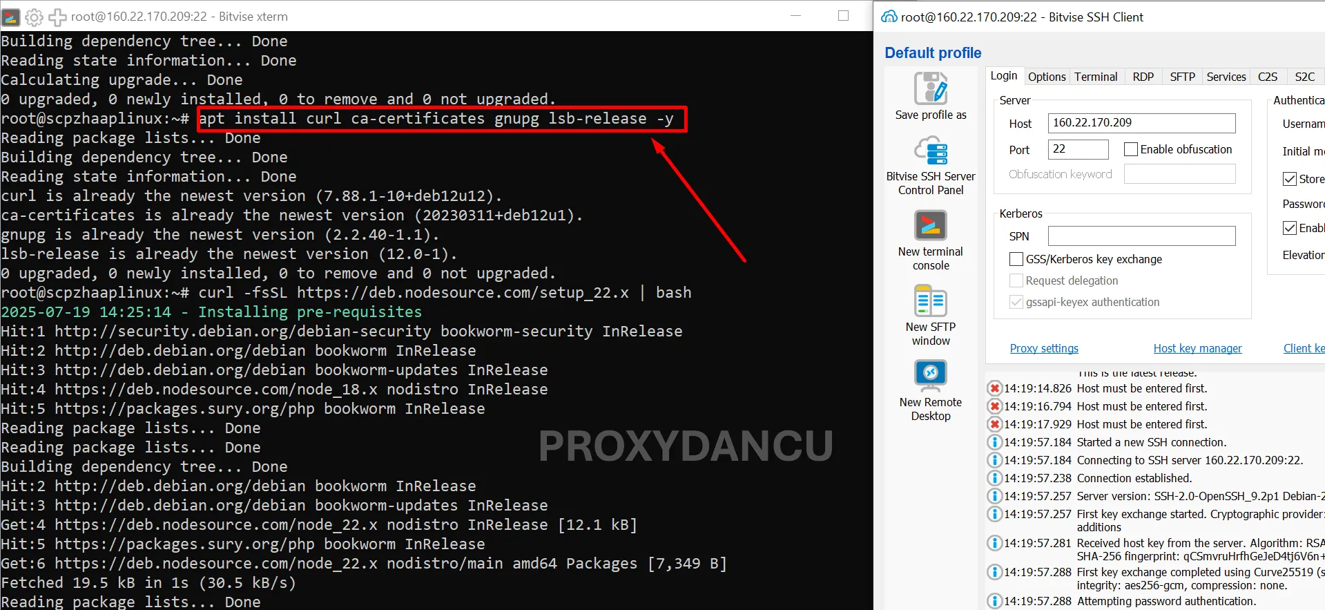 Cài Node.js 22 trên Debian 12