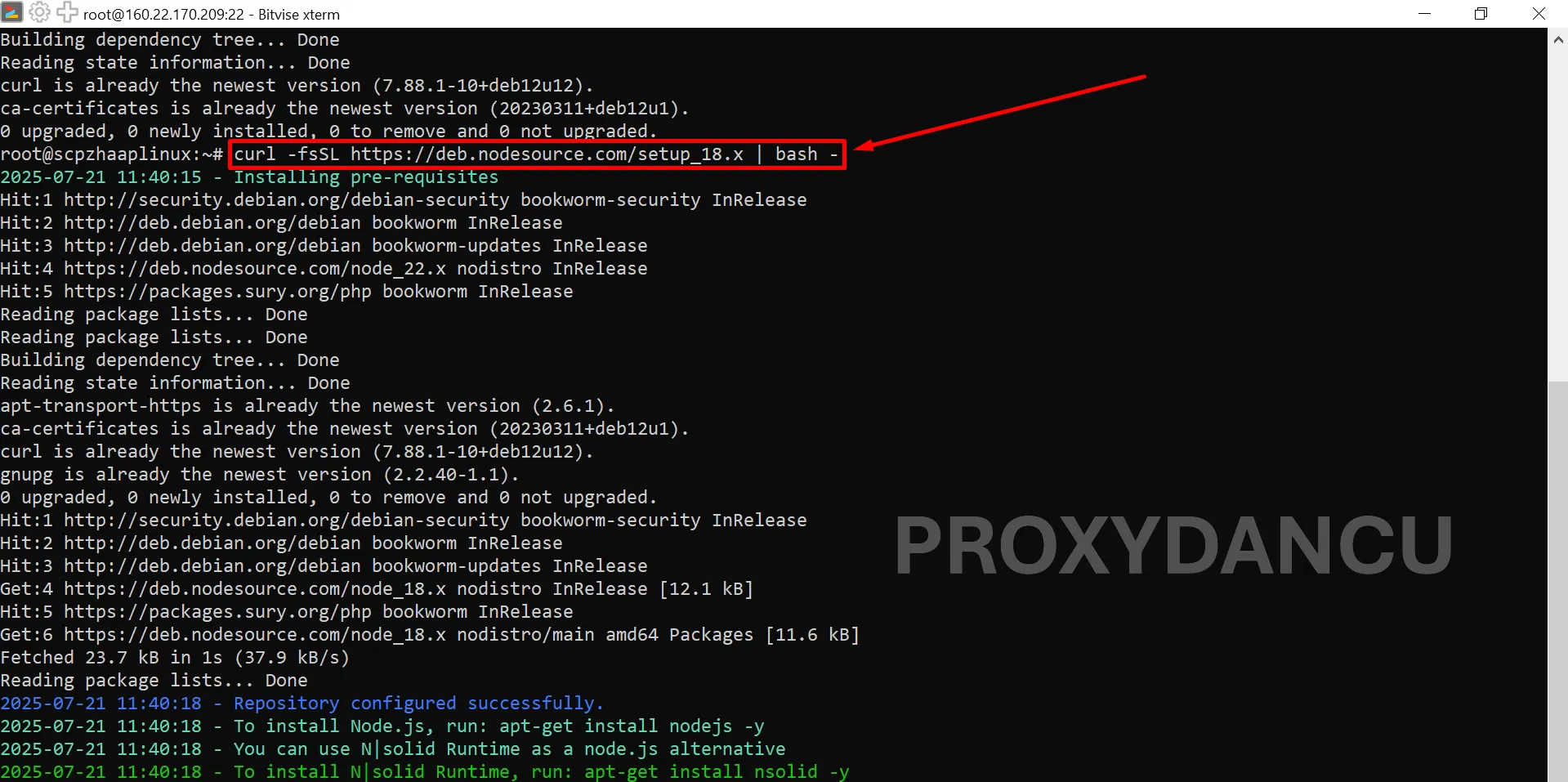 Cài Node.js 18 Trên Debian 12